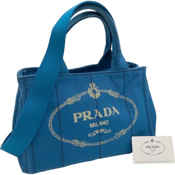 m24 781 1 1 Prada Canapa Mini Denim Handbag Blue