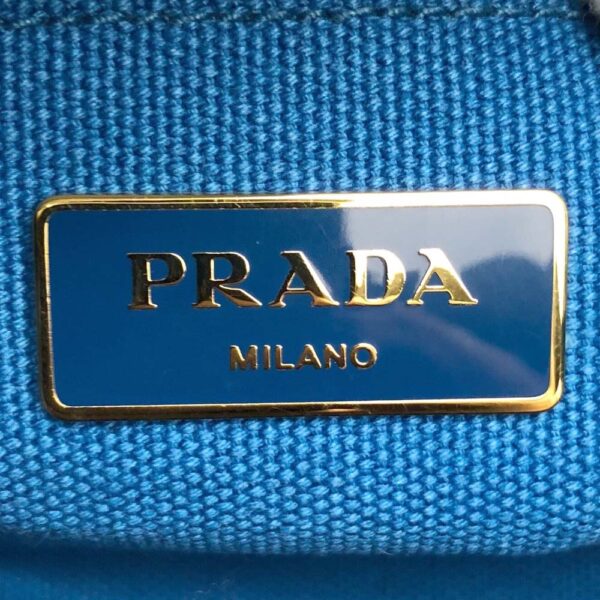 m24 781 16 Prada Canapa Mini Denim Handbag Blue