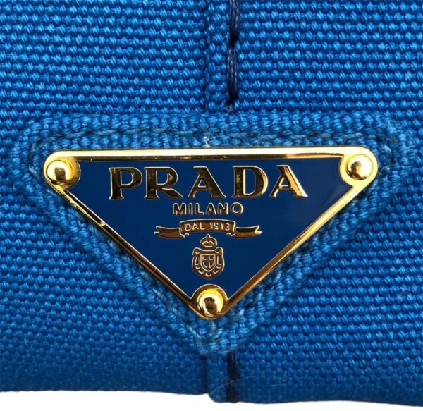 m24 781 17 Prada Canapa Mini Denim Handbag Blue