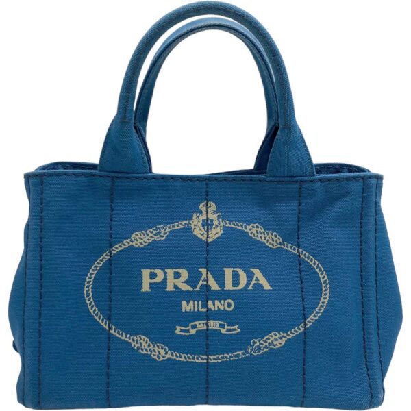 m24 781 2 Prada Canapa Mini Denim Handbag Blue