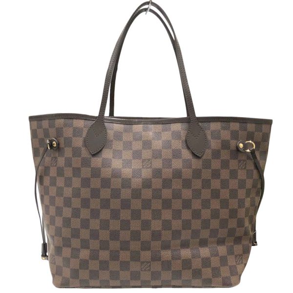 m24 908 13 Louis Vuitton Neverfull MM Tote Bag Damier Ebene Brown Red