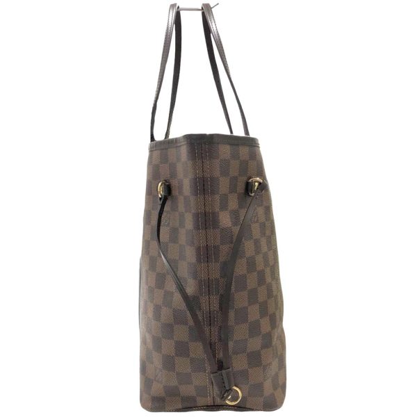 m24 908 14 Louis Vuitton Neverfull MM Tote Bag Damier Ebene Brown Red