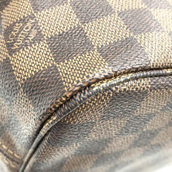 m24 908 18 Louis Vuitton Neverfull MM Tote Bag Damier Ebene Brown Red