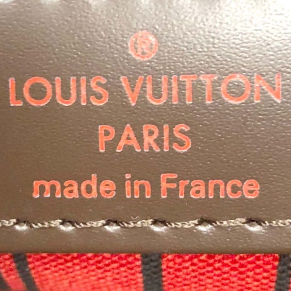 m24 908 2 Louis Vuitton Neverfull MM Tote Bag Damier Ebene Brown Red