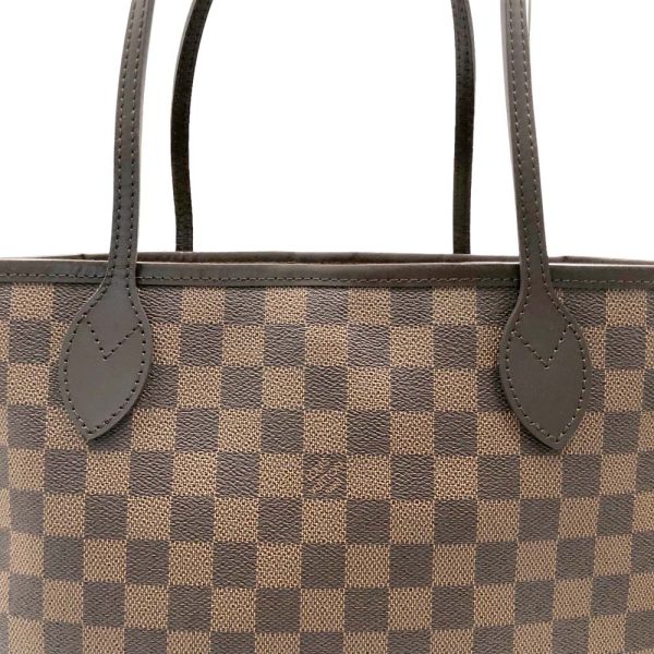 m24 908 23 Louis Vuitton Neverfull MM Tote Bag Damier Ebene Brown Red