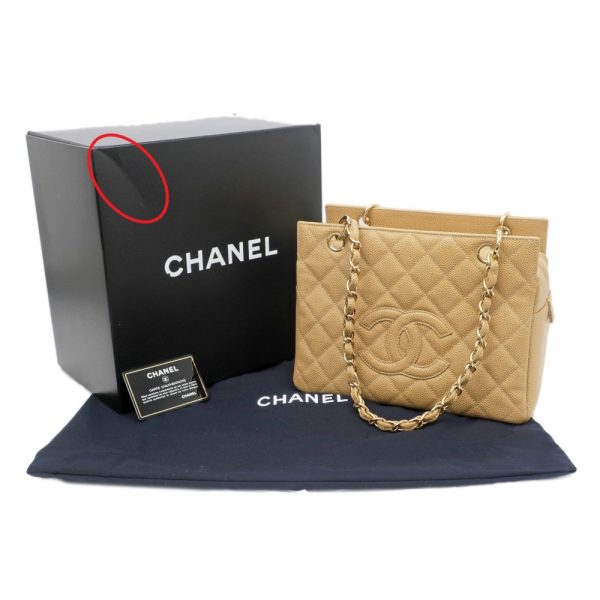 m2401 05 806421ih 09 Chanel PST Chain Tote Caviar Skin Beige Handbag Shoulder Bag