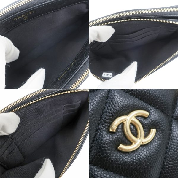 m2401 05 806543mr 04 Chanel Chain Wallet Shoulder Bag Matelasse Grained Calfskin Phone Case Black GD