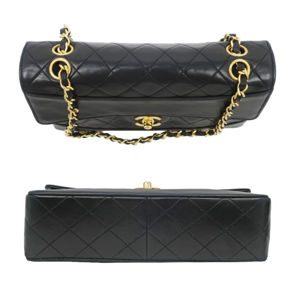 m2401 06 800142mr 03 Chanel Matelasse Diana W Chain Shoulder Bag Removable Pouch Lambskin Black