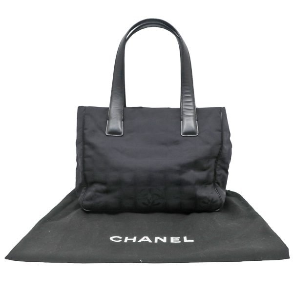 m2402 06 800512mr 09 Chanel Line Tote PM Handbag Black Shoulder