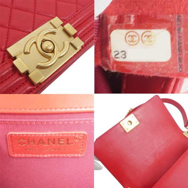 m2403 06 800505mr 06 Chanel Boy Chain Shoulder Bag Matelasse Lambskin GD Red