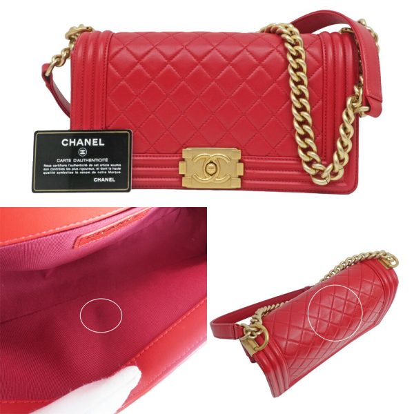 m2403 06 800505mr 09 Chanel Boy Chain Shoulder Bag Matelasse Lambskin GD Red