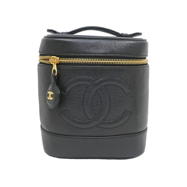 m2403 06 800620mr Chanel Vanity Black Grained Calfskin Pouch