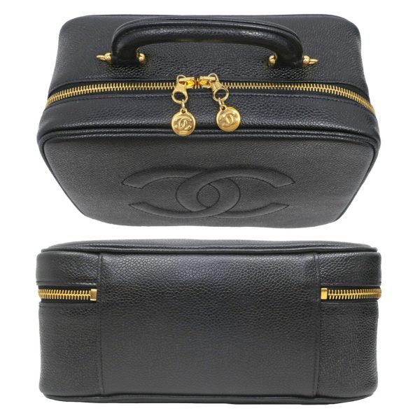 m2403 06 800621mr 03 Chanel 2WAY Vanity Handbag Black Grained Calfskin