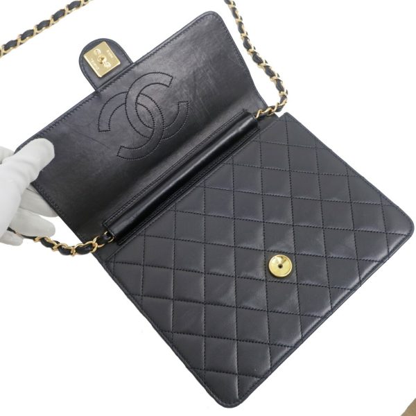 m2403 06 800622mr 04 Chanel Matelasse Single Flap Chain Bag Lambskin Black