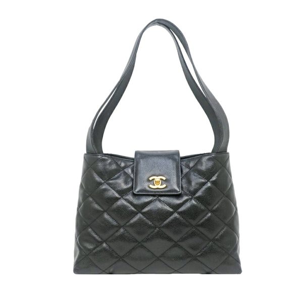 m2406 06 802322mr Chanel tote bag hand caviar skin black