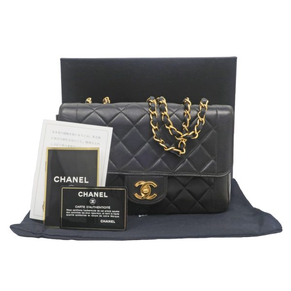 m2406 06 802353mr 09 Chanel Matelasse Single Flap W Chain Bag Lambskin Black