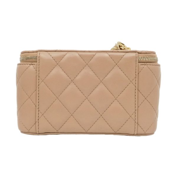 m2406 06 802433mr 01 Chanel Small Vanity Handbag Pink Beige Lambskin Pouch