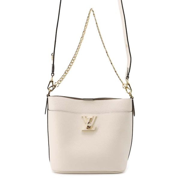 m24638 01 Louis Vuitton Grain Calf lock Walk 2way Bag White