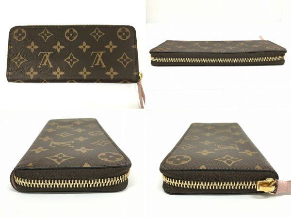 m2952 Louis Vuitton Long Wallet Monogram Portefeuille Clemence Rose Ballerine