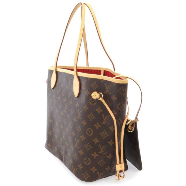 m41177 02 Louis Vuitton Neverfull MM Tote Bag Monogram with Pouch Brown