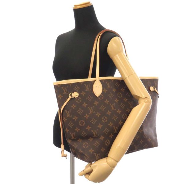 m41177 05 Louis Vuitton Neverfull MM Tote Bag Monogram with Pouch Brown