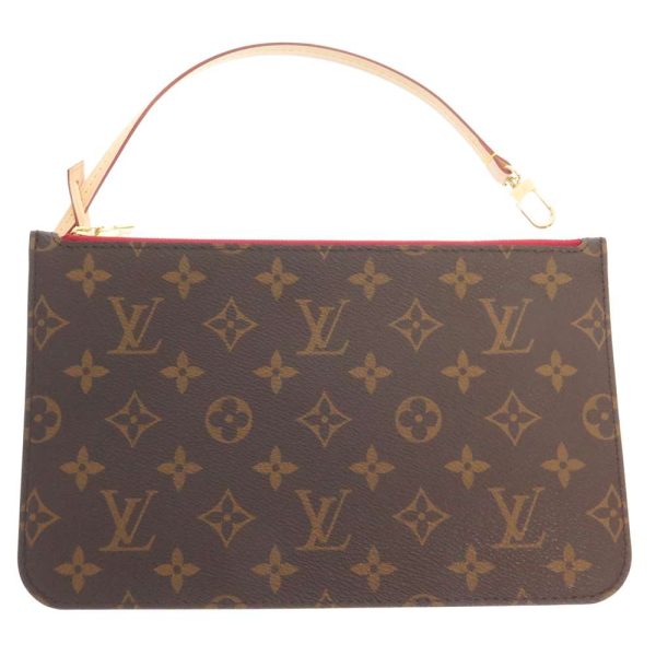 m41177 06 Louis Vuitton Neverfull MM Tote Bag Monogram with Pouch Brown