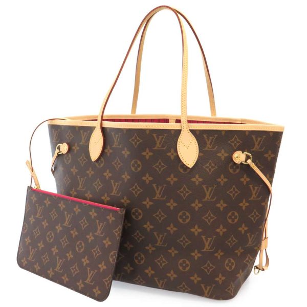 m41178 01 Louis Vuitton Neverfull MM Tote Bag Monogram Pivoine Brown