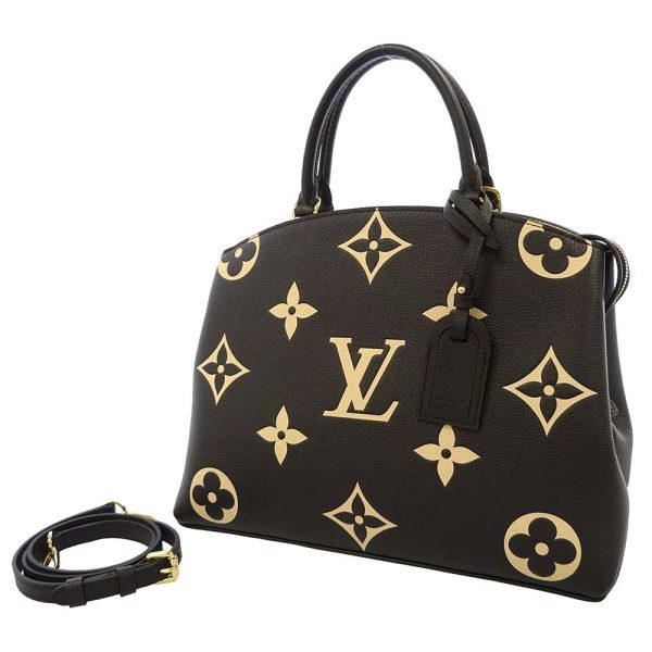 m45842 01 Louis Vuitton Grand Palais MM Handbag Monogram Empreinte Black