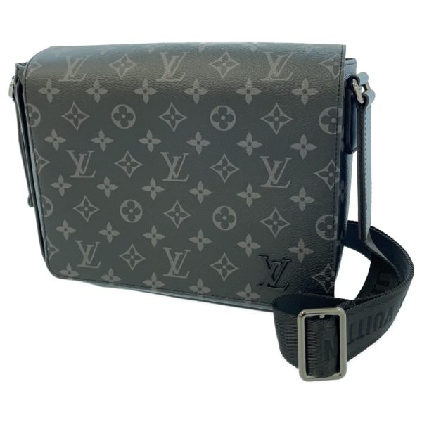 m46255 01 Louis Vuitton District PM Shoulder Bag Monogram Eclipse Black