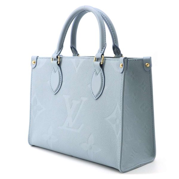 m46840 02 Louis Vuitton On the Go PM Handbag Monogram Empreinte Blue