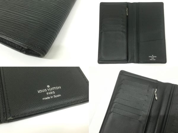 m4803 Louis Vuitton Long Wallet Epi Noir Portefeuille Brazza