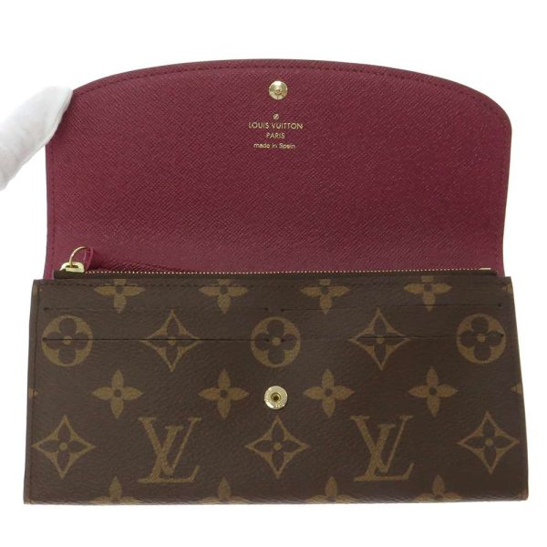 m60697 04 Louis Vuitton Portefeuille Emily Long Wallet Monogram Fuchsia