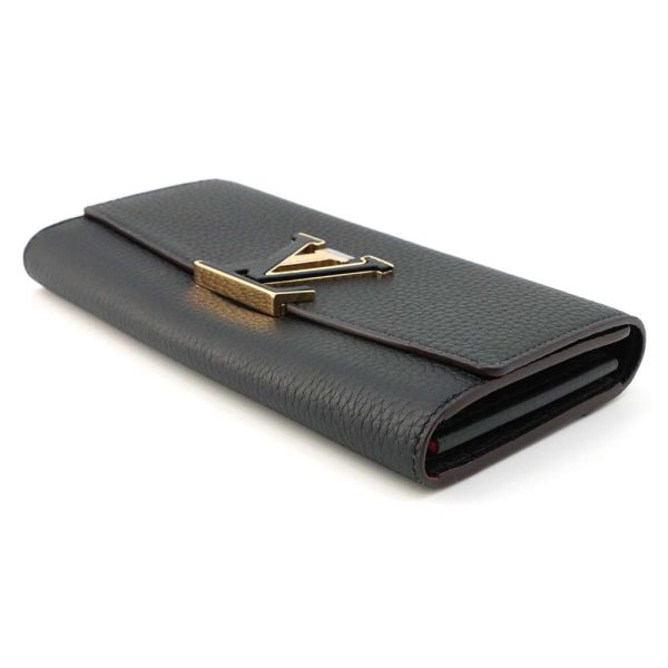 m61248 02 Louis Vuitton Portefeuille Capucines Long Wallet Taurillon Black