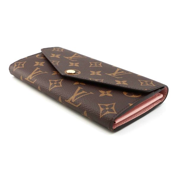 m62235 02 Louis Vuitton Portefeuille Sala Long Wallet Monogram Rose Valerine