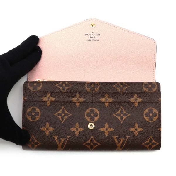 m62235 04 Louis Vuitton Portefeuille Sala Long Wallet Monogram Rose Valerine