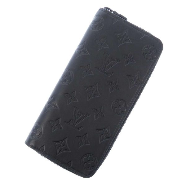 m62902 01 Louis Vuitton Zippy Wallet Wallet Monogram Shadow Black