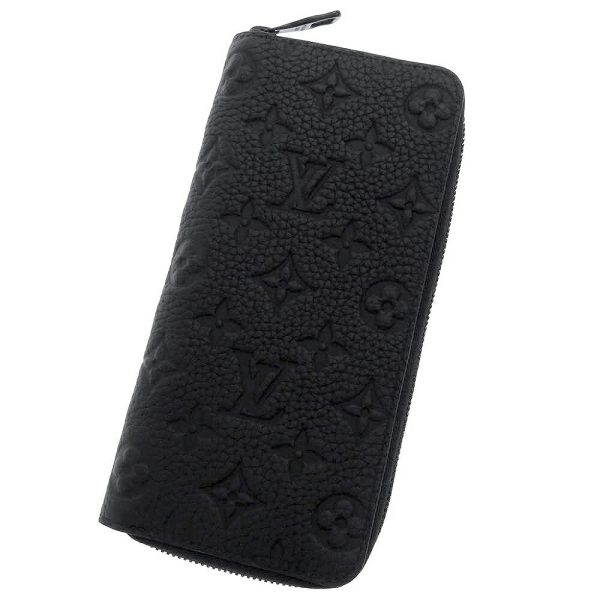 m69047 01 Louis Vuitton Long Monogram Taurillon Zippy Wallet Black