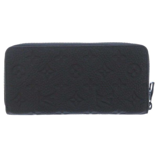 m69047 03 Louis Vuitton Long Monogram Taurillon Zippy Wallet Black