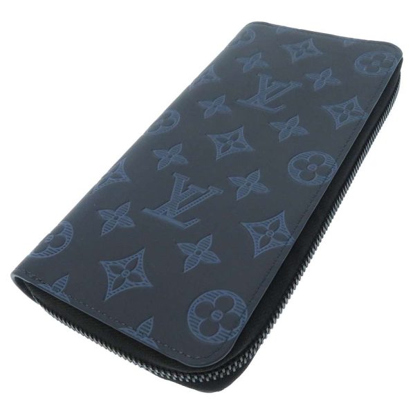 m80423 02 Louis Vuitton Zippy Wallet Vertical Long Wallet Monogram Shadow Black