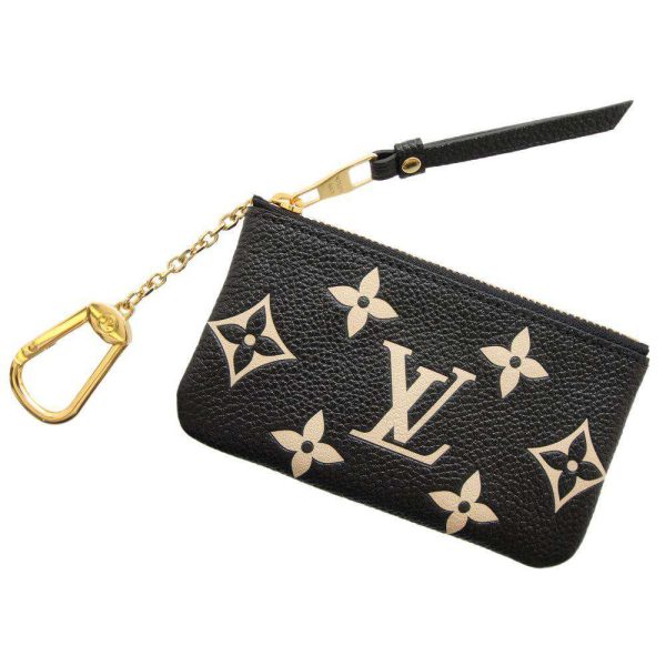 m80885 01 Louis Vuitton Pochette Clé Coin Case Monogram Empreinte Black Beige