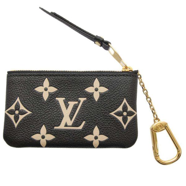 m80885 03 Louis Vuitton Pochette Clé Coin Case Monogram Empreinte Black Beige