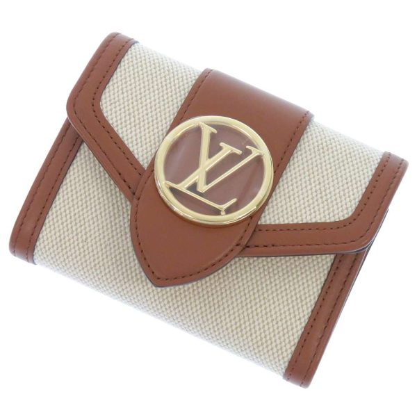 m81393 01 Louis Vuitton Portefeuille LV Pont Neuf Wallet Canvas Brown