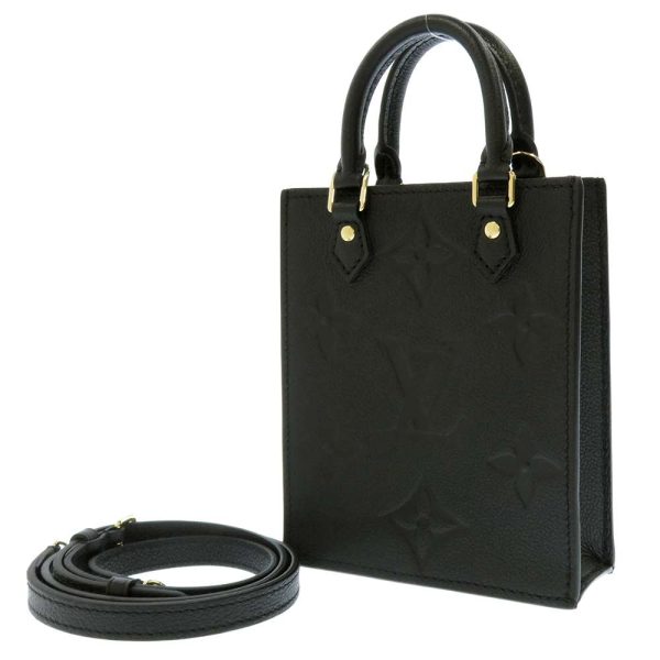 m81417 01 Louis Vuitton Petite Sac Plat Shoulder Bag Monogram Empreinte Black