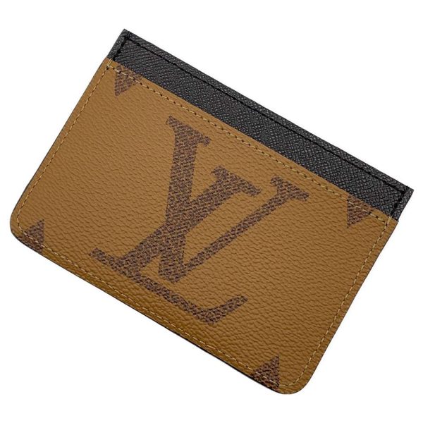 m81462 01 Louis Vuitton Porto Cult LV Side Up Card Case Reverse Brown