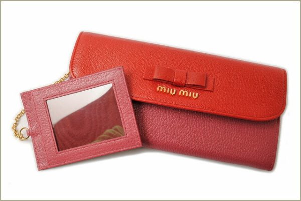 miu 16 109 2 Miu Miu Wallet pass case 5M1109 Berry Red