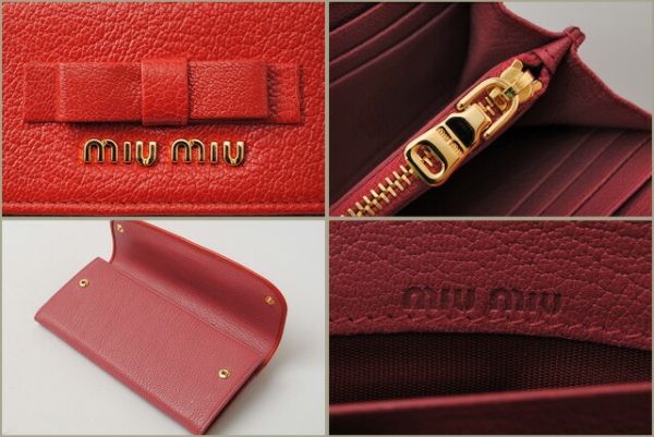 miu 16 109 4 Miu Miu Wallet pass case 5M1109 Berry Red