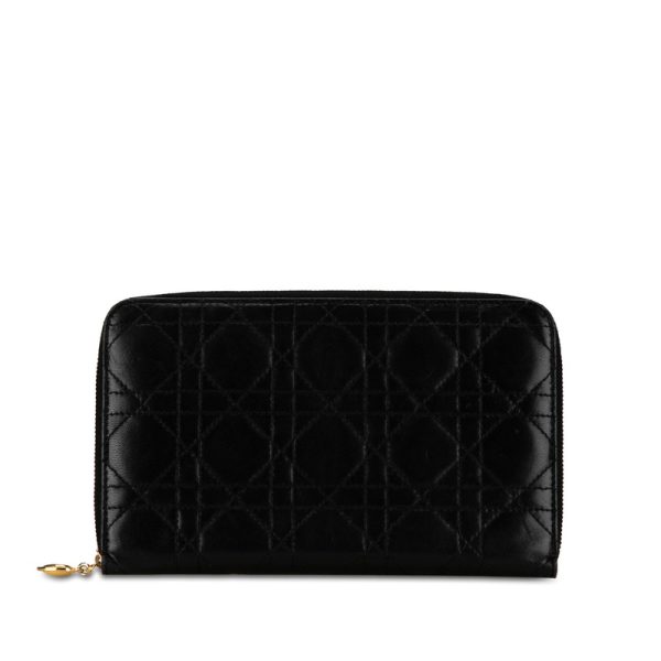 mw28t5ilpxls1ejw 1 Dior Cannage Long Wallet Black Leather