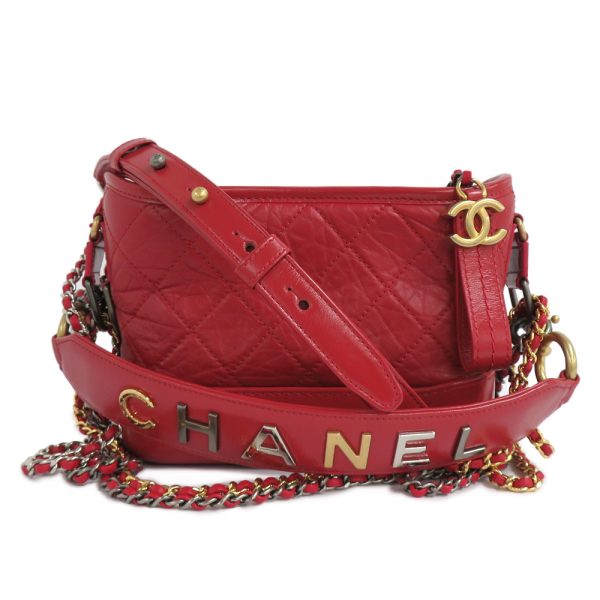 n2307 05 302391mi Chanel Gabriel de Small Hobo A91810 Chain Shoulder Bag Coco Mark 2WAY Red Calfskin Leather