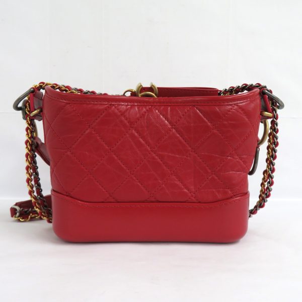 n2307 05 302391mi 01 Chanel Gabriel de Small Hobo A91810 Chain Shoulder Bag Coco Mark 2WAY Red Calfskin Leather