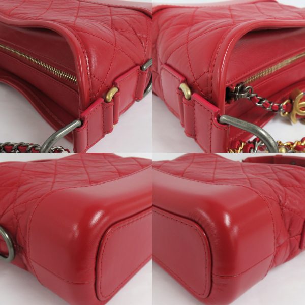 n2307 05 302391mi 08 Chanel Gabriel de Small Hobo A91810 Chain Shoulder Bag Coco Mark 2WAY Red Calfskin Leather